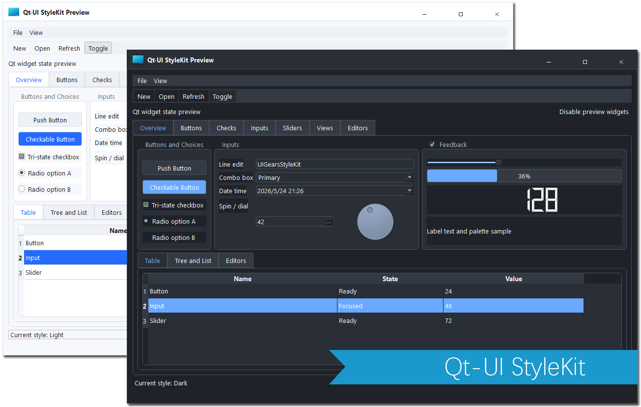 Qt-UI StyleKit product preview